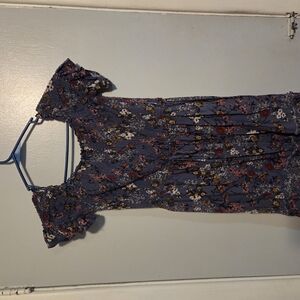 Xhilaration Floral Midi Dress - Blue